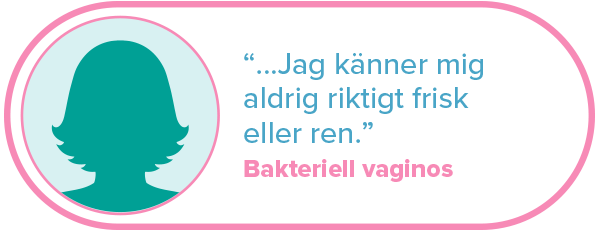 "...Jag känner mig aldrig riktigt frisk eller ren." Bakteriell vaginos.