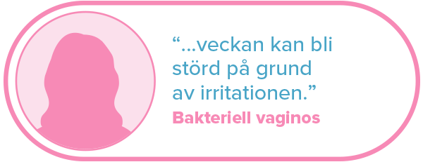 "...veckan kan bli störd på grund av irritationen." Bakteriell vaginos.